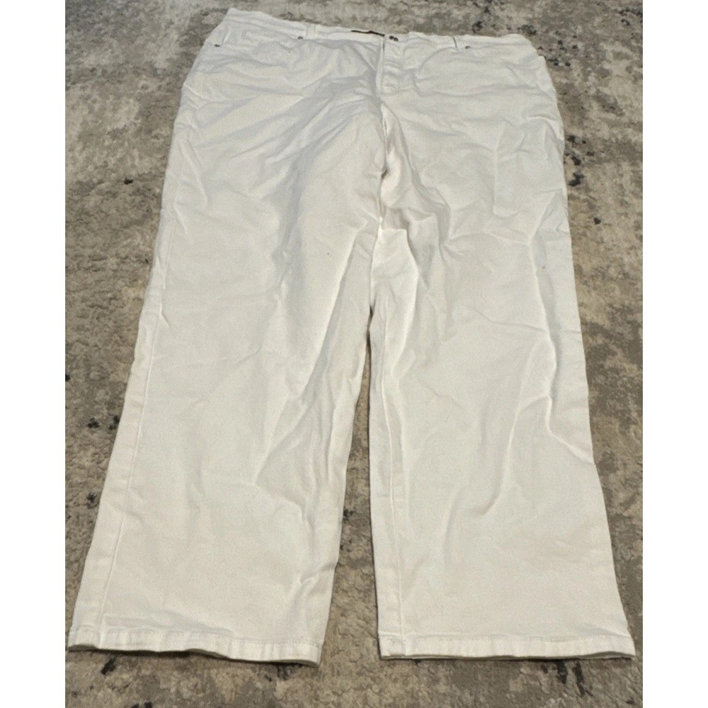 GLORIA VANDERBILT WOMEN'S WHITE COTTON BLEND AMANDA SIZE 24W MED